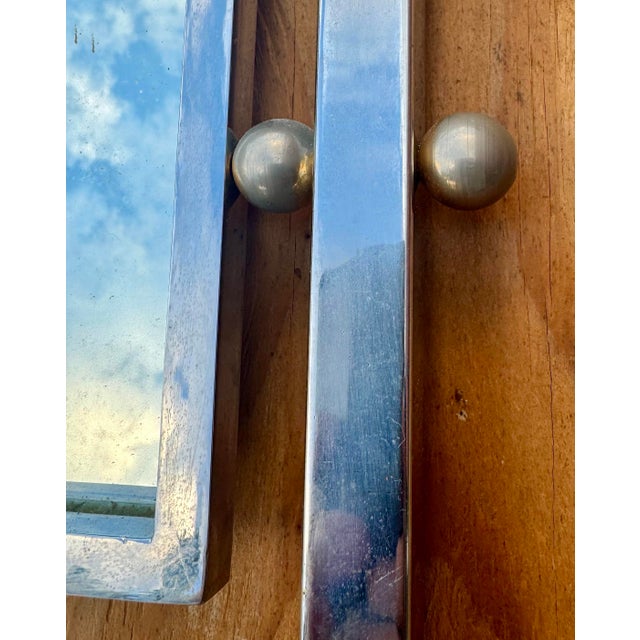 Chrome Knockout Falcon Head Claw Foot Fine Detail Cast Gilt Metal Chrome Mirror Gardner 1974 Style of Mason Jansen For Sale - Image 8 of 12