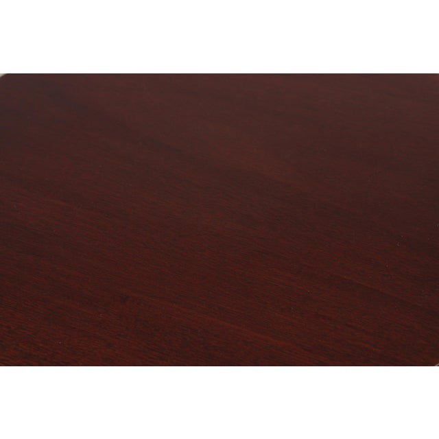 1980s Baker Mahogany Round Plant Lamp Stand For Sale - Image 5 of 13