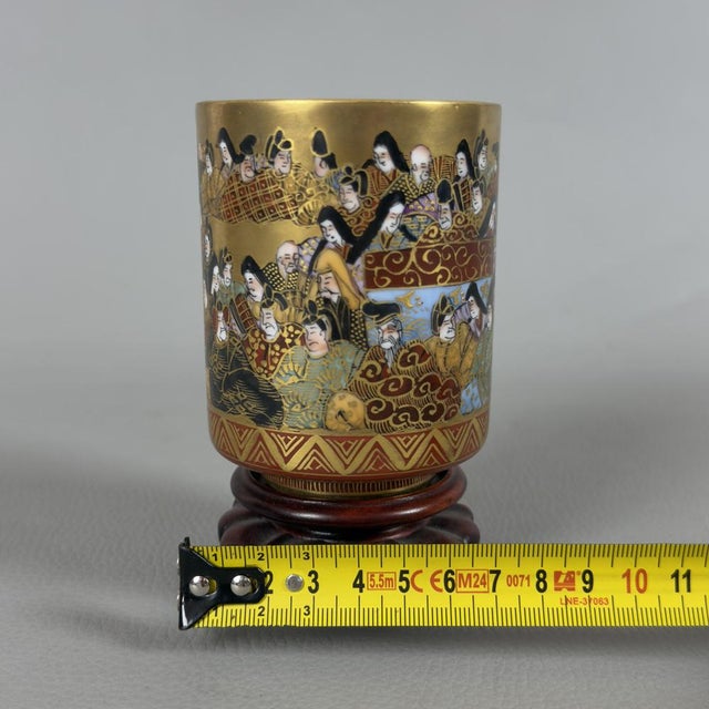 Antique Japanese Kutani Porcelain Tea Glass, 1900s For Sale - Image 10 of 12