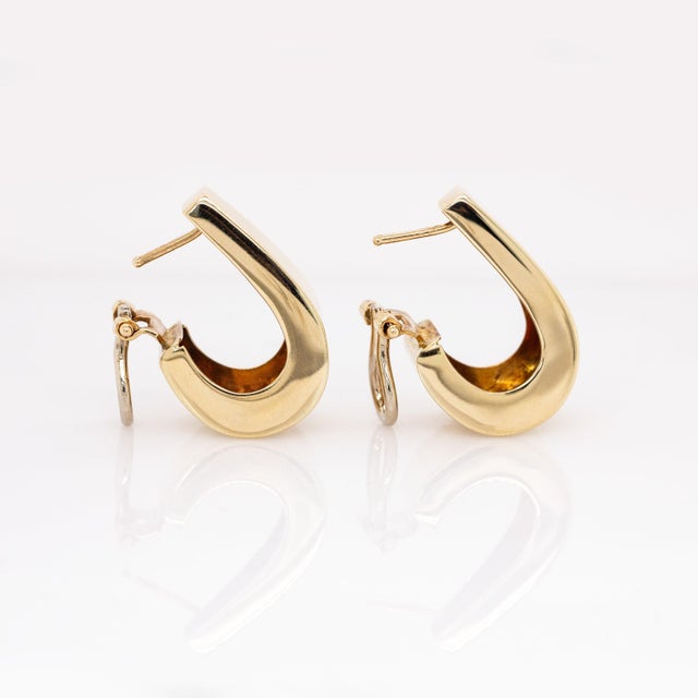 7.37g 14k Solid Gold Estate Hoop Earrings | Vintage Luxury Hoops, Pair For Sale - Image 4 of 6