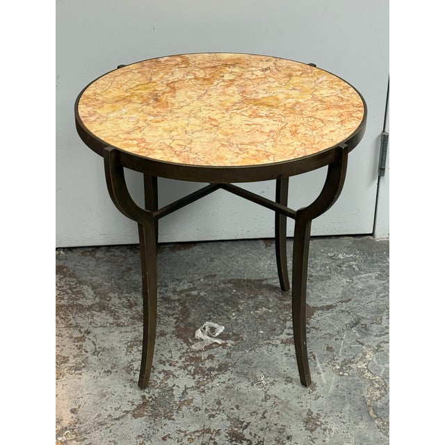 Bespoke Marble Top + Metal Side Table For Sale - Image 10 of 12