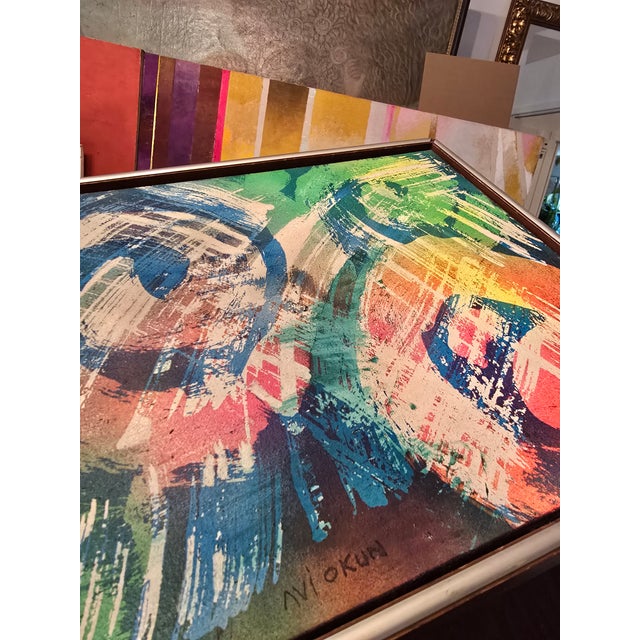 1970s 1970s Mid Century Modern Abstract Expressionist Painting Signed For Sale - Image 5 of 7