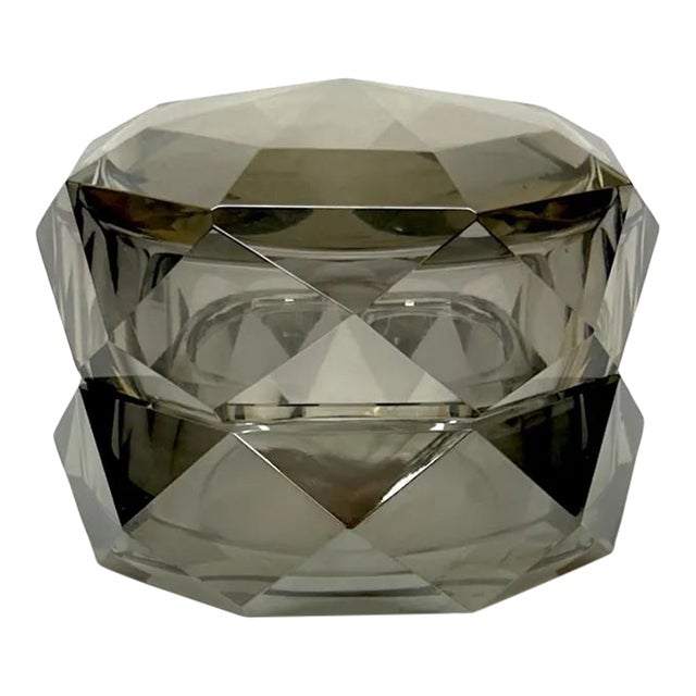 Arteriors Smokey Grey Iridescent Crystal Clarion Trinket Box For Sale
