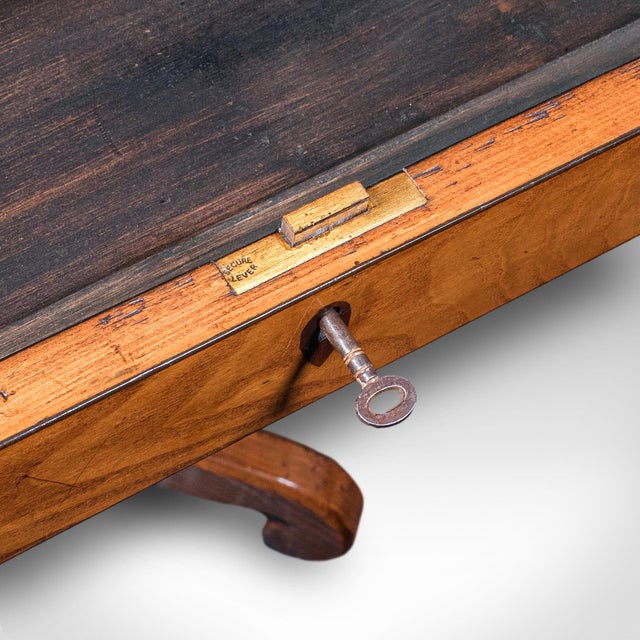 Vintage Regency Revival Side Table, English, Oak, Walnut, Accent, End, Art Deco For Sale - Image 10 of 12