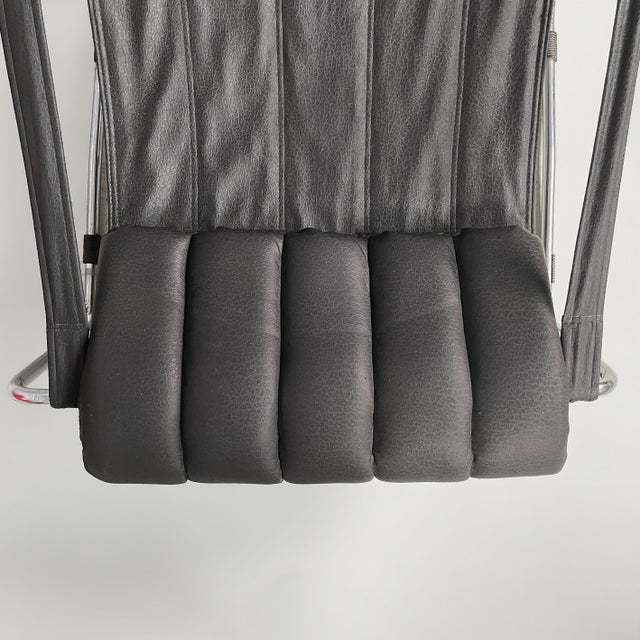 Space Age Italian Leather Armchair by Costantino Corsini and Giorgio Wiskemann for Cinova, 1970s For Sale - Image 6 of 14