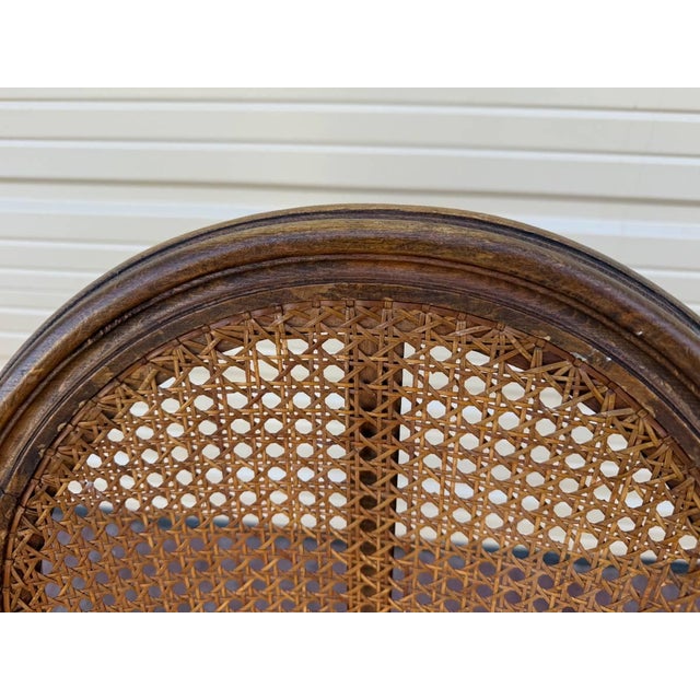 Brown Early 20th Century Set of 4 Vintage Louis XVI Style Cane Back & Seat Dining Chairs For Sale - Image 8 of 11