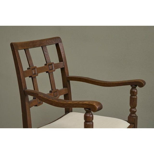 Wood French Chairs in Oak and Velvet, 1940s, Set of 4 For Sale - Image 7 of 14