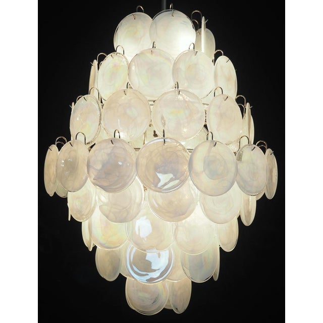 White Vintage Italian Murano Chandeliers, 1990, Set of 2 For Sale - Image 8 of 17