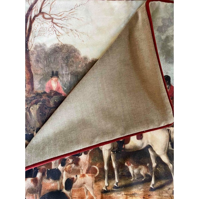 Rustic European The Hunt Pillow Cover and Insert For Sale - Image 3 of 3