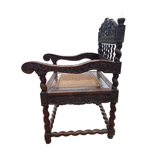 Antique Armchairs in Padouk Wood, Set of 2 For Sale - Image 4 of 5