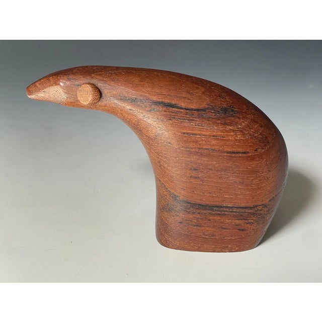 Mid-Century Modern Denmark Hand Carved Wooden Bear 1950s 1960s Figurine Lev Kari For Sale - Image 13 of 18