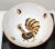 Antique White Gallo d'Oro Italy Vintage Hand Painted Ceramic Gold, Black & White Serving Bowl For Sale - Image 8 of 13