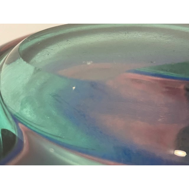 1960s Mid-Century Tricolor Murano Glass Geode Bowl Attributed to Archimede Seguso For Sale - Image 9 of 9