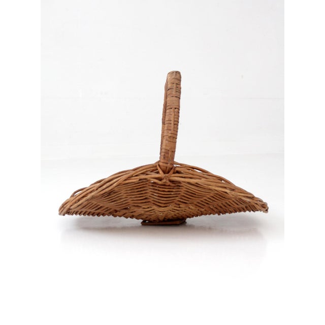 French Country Vintage Wicker Hearth Basket For Sale - Image 3 of 12