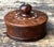Vintage Round Wood Inlay Trinket Box For Sale - Image 4 of 15
