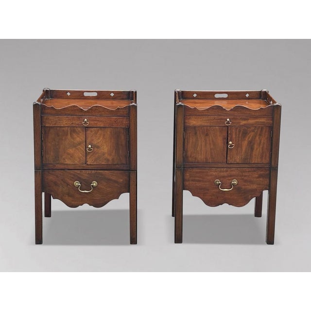 Antique George III Mahogany Bedside Cabinets, 1760, Set of 2 For Sale - Image 13 of 13