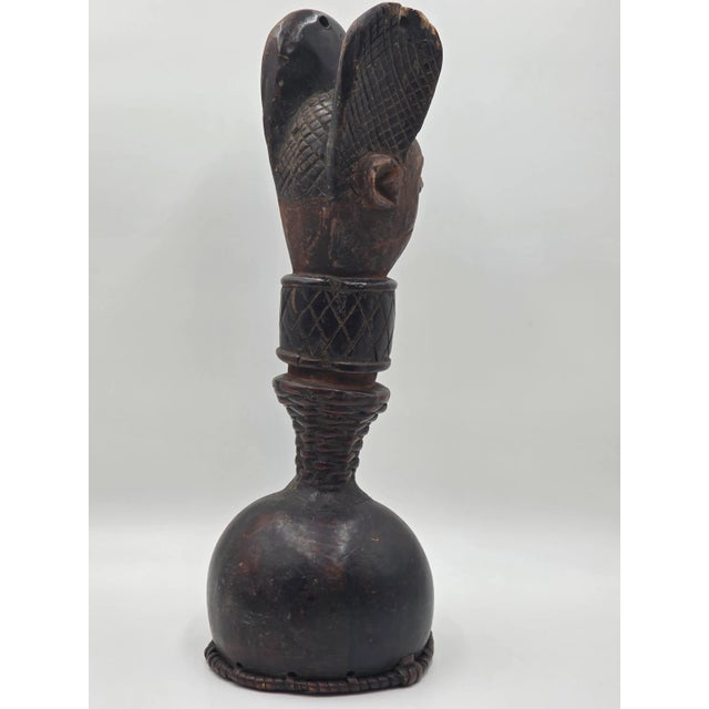 Rare Antique Authentic Mid Century Yoruba Headdress / Helmet Crest Nigeria 19 Inch For Sale - Image 13 of 18