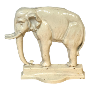 Rare 19th Century English Enamelled Cast Iron Doorstop of Jumbo the Elephant