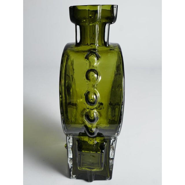 Vintage Green Glass Vase by Helena Tynell, 1968 For Sale - Image 6 of 18