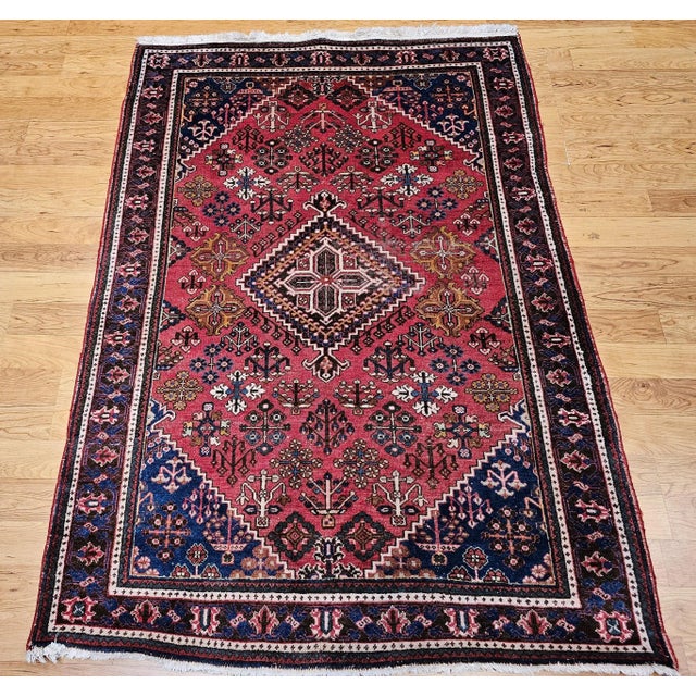Mid 20th Century Vintage Persian Joshegan Area Rug, Hand-Knotted Wool, Weeping Willow Pattern, 5’ X 7’ For Sale - Image 5 of 12