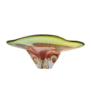 Pink and Green Murano Centerpiece Bowl by Archimede Seguso, 1950s For Sale