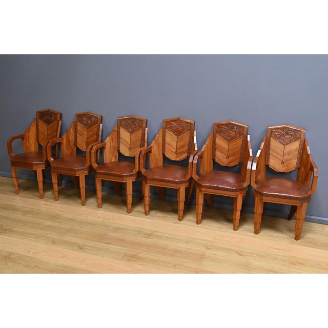 Vintage Art Deco Armchairs, 1910, Set of 6 For Sale - Image 6 of 18