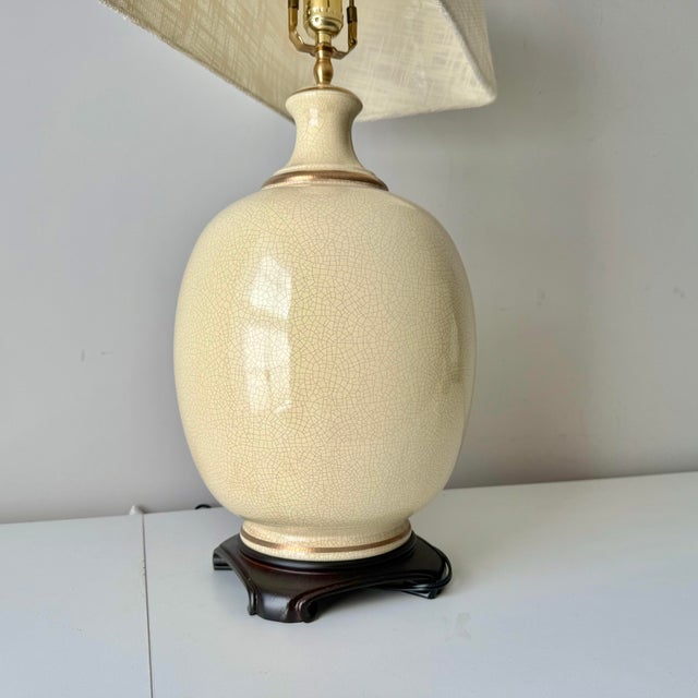 Mid 20th Century Tobacco Leaf Motif Table Lamp For Sale - Image 10 of 11
