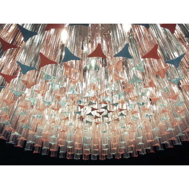 Large Triedri Murano Glass Prism Chandelier, 1990s For Sale - Image 13 of 18