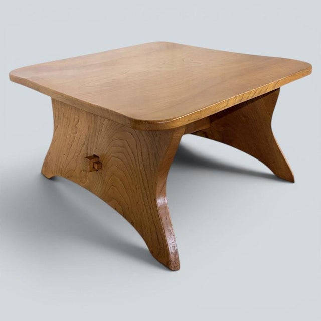 Wood Arts & Crafts Elm Coffee Table with Pegged Joinery For Sale - Image 7 of 10