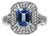 .925 Sterling Silver Diamond Accent and 8X6 mm Emerald-Shape Blue Topaz Ring (I-J Color, I2-I3 Clarity), Size 6.5 For Sale