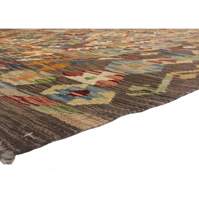 Contemporary Contemporary Afghan Maimana Kilim Rug For Sale - Image 3 of 5
