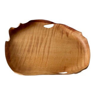 Holly Tornheim Curly Maple Hand Carved Tray For Sale