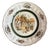 Decorative hand painted wall plate. White with a rural English countryside scenery in dark green and brown with purple...
