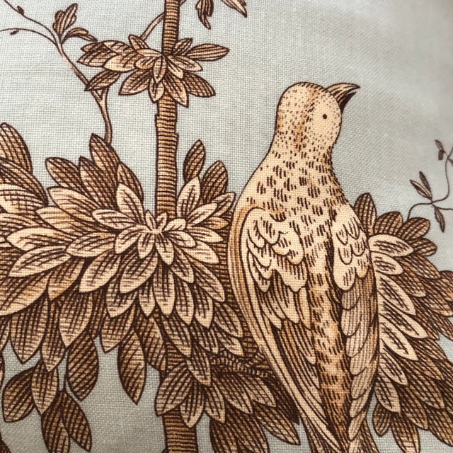 Textile Vintage Brunschwig & Fils Kininvie Toile Pillow With Down Feather Insert For Sale - Image 7 of 12