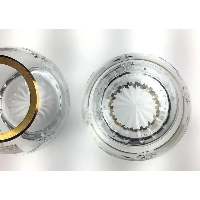 Vintage Park Avenue 1960s Crystal & Gold Votive Holders - a Pair For Sale - Image 11 of 13