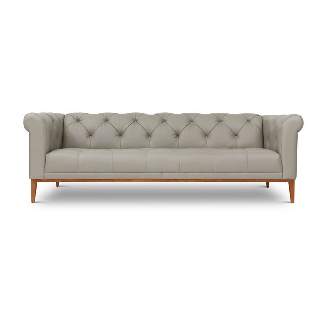 Chesterfield Top Grain Leather Sofa Chairish