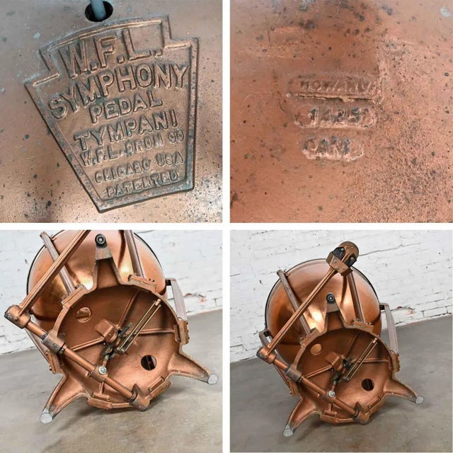 Early 20th Century Steampunk Industrial Rustic Copper Timpani Kettle Drum Center Table by Wfl Drum Company For Sale - Image 11 of 13