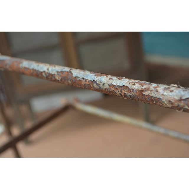 Vintage Cast Iron / Metal Primitive Rustic 3 Tier Graduated Drying / Quilt Rack Stand For Sale - Image 11 of 18