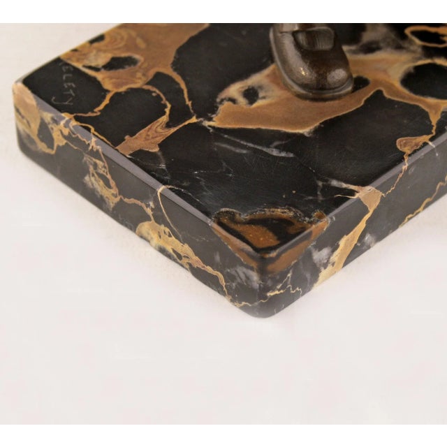 Early 20th Century Pair of Art Déco Bronze Bookends With Marble Base Designed by Alexandre Kéléty for Etling Paris For Sale - Image 11 of 12