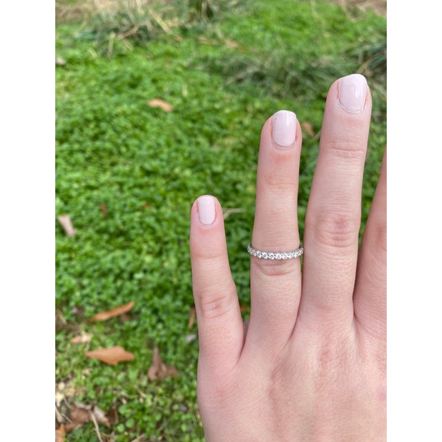 Metal 0.75ctw Diamond Band Ring, 14k White Gold, Ring Size 5.25, Stackable For Sale - Image 7 of 7