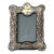 1970s Rococo Revival Silverplated Picture Frame With Floral Scrollwork and Crest Cartouche 8.5" X 6.5" for 4"x6" Image For Sale