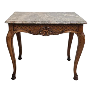 George II Style Carved Mahogany and Breccia Capraia Marble Top Accent Table
