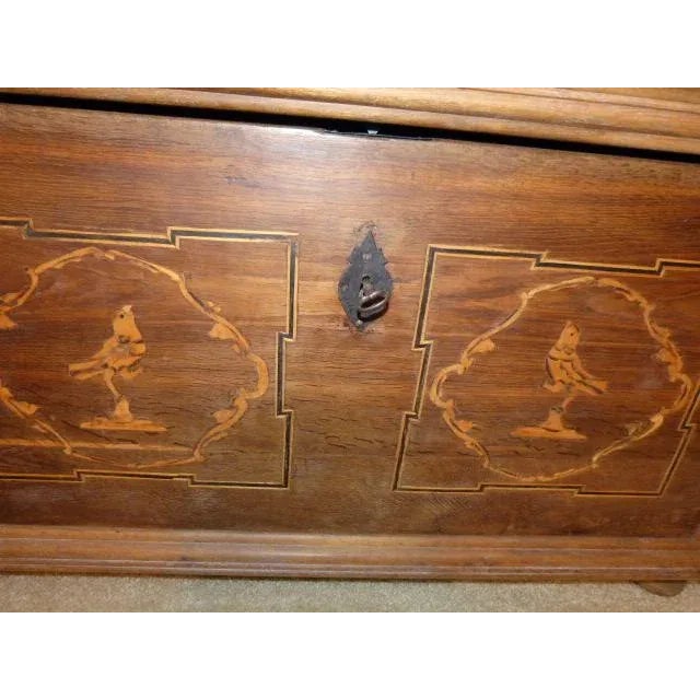 Antique German trunk purchased while stationed in Germany in the US Army. The latch is worn and difficult to open when the...