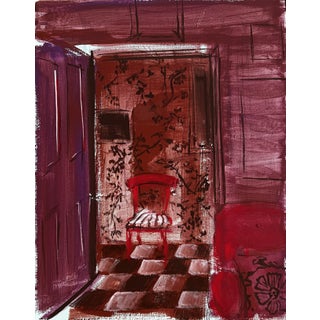 "Striped Chair" Original Painting on Canvas by Shann Spishak For Sale