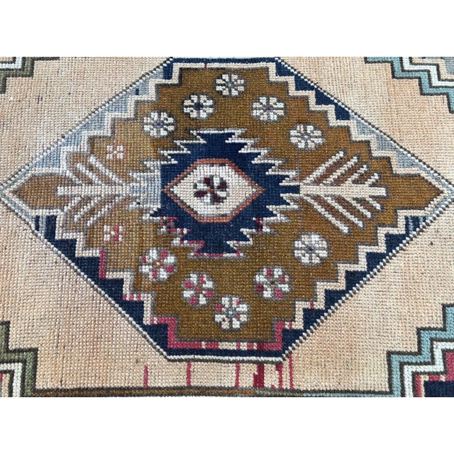 Textile Vintage Distressed Vintage Turkish Rug - 3′6″ × 6′9″ For Sale - Image 7 of 11