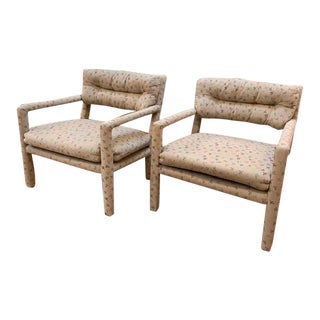 Pair, Mid Century Milo Baughman Open Arm Chairs For Sale