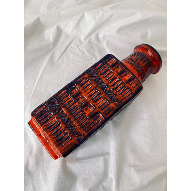 Blue Brutalist Vase from Bay Keramik, Germany For Sale - Image 8 of 11