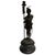 Metal 19th Century French Antique Spelter Figural Candlesticks – Pair of Renaissance Troubadour Warriors For Sale - Image 7 of 9