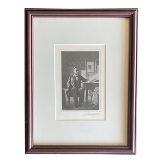 1898 Henry Wolf Signed Wood Engraving of Abraham Lincoln, Framed For Sale