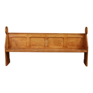 Early 20th Century Antique Pine Church Pew Bench For Sale